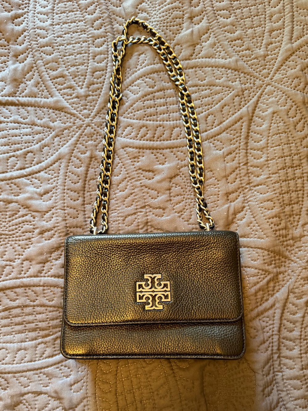 Tory Burch Britten Crossbody Bag - Black & Silver - Picture 5 of 11